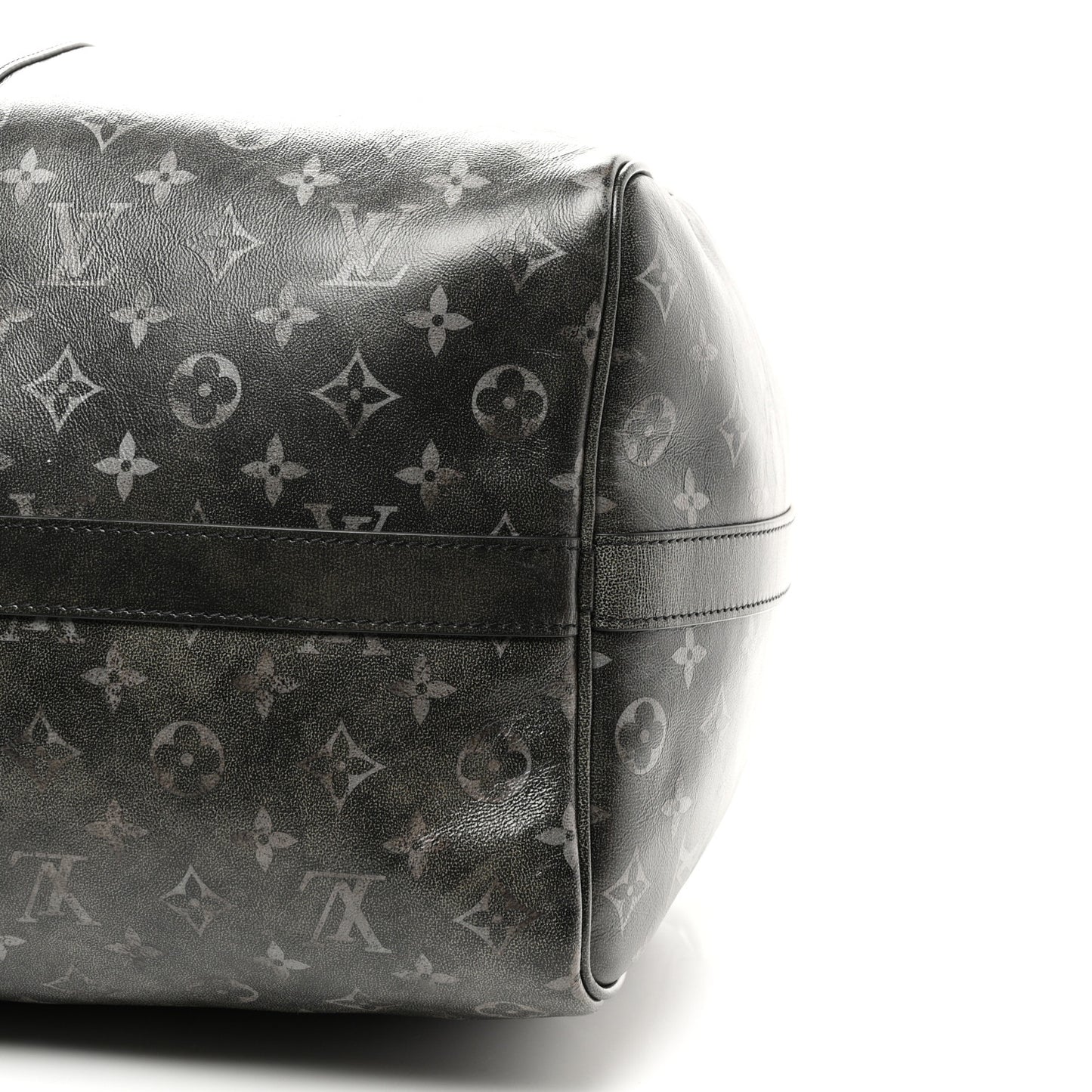 Brushed Monogram Keepall Bandouliere 50 Black