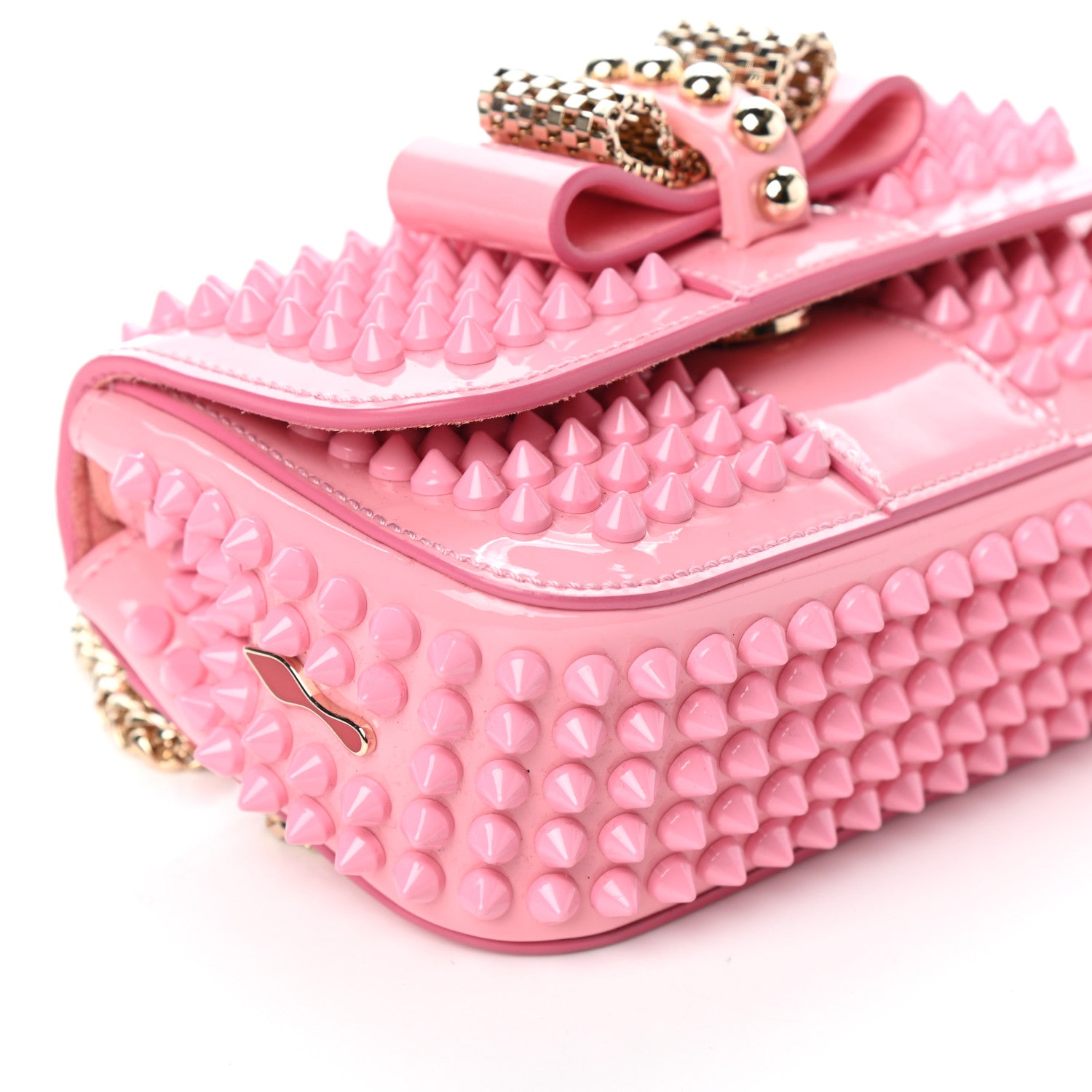 Christian Louboutin Patent Spiked Sweety Charity Crossbody Bag Rose 9 of 10