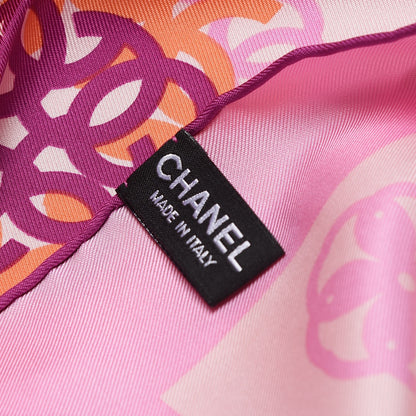 Chanel Silk CC Square Scarf Poudre Rose 4 of 5