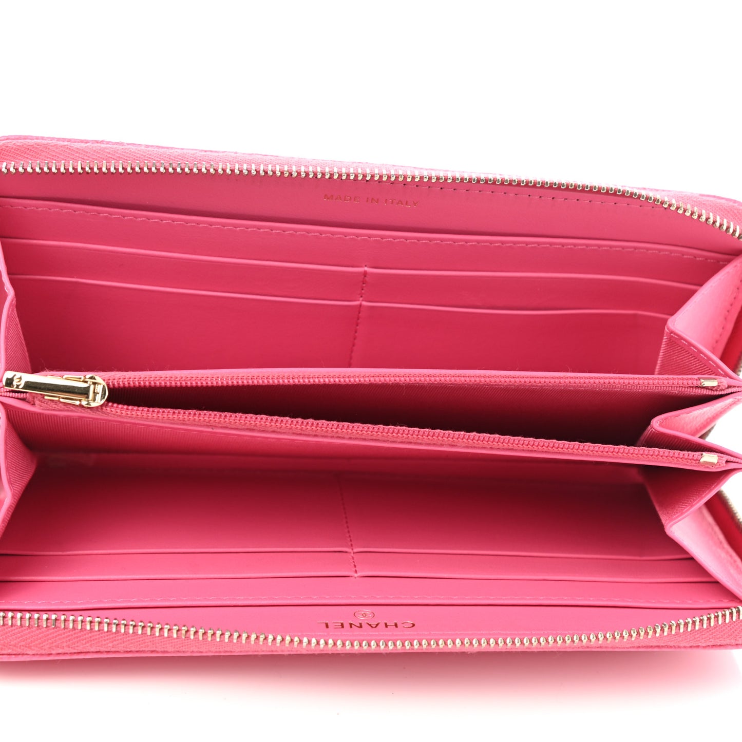 Caviar Quilted Large Gusset Zip Around Wallet Pink