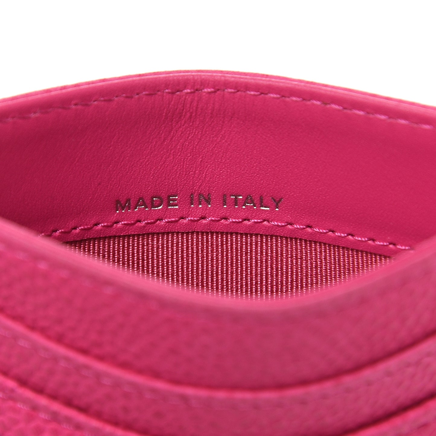 Iridescent Caviar Quilted Card Holder Pink