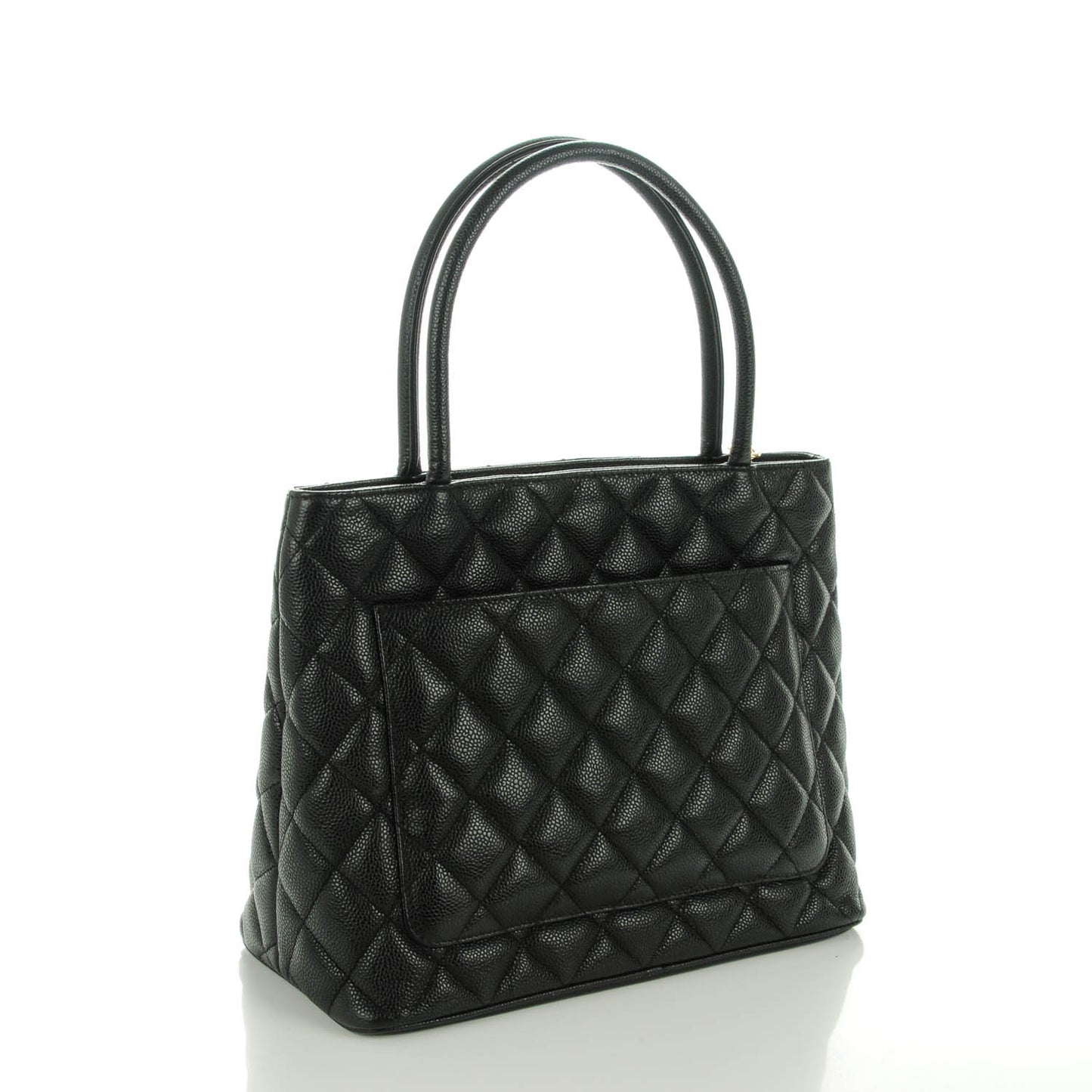 Caviar Quilted Medallion Tote Black