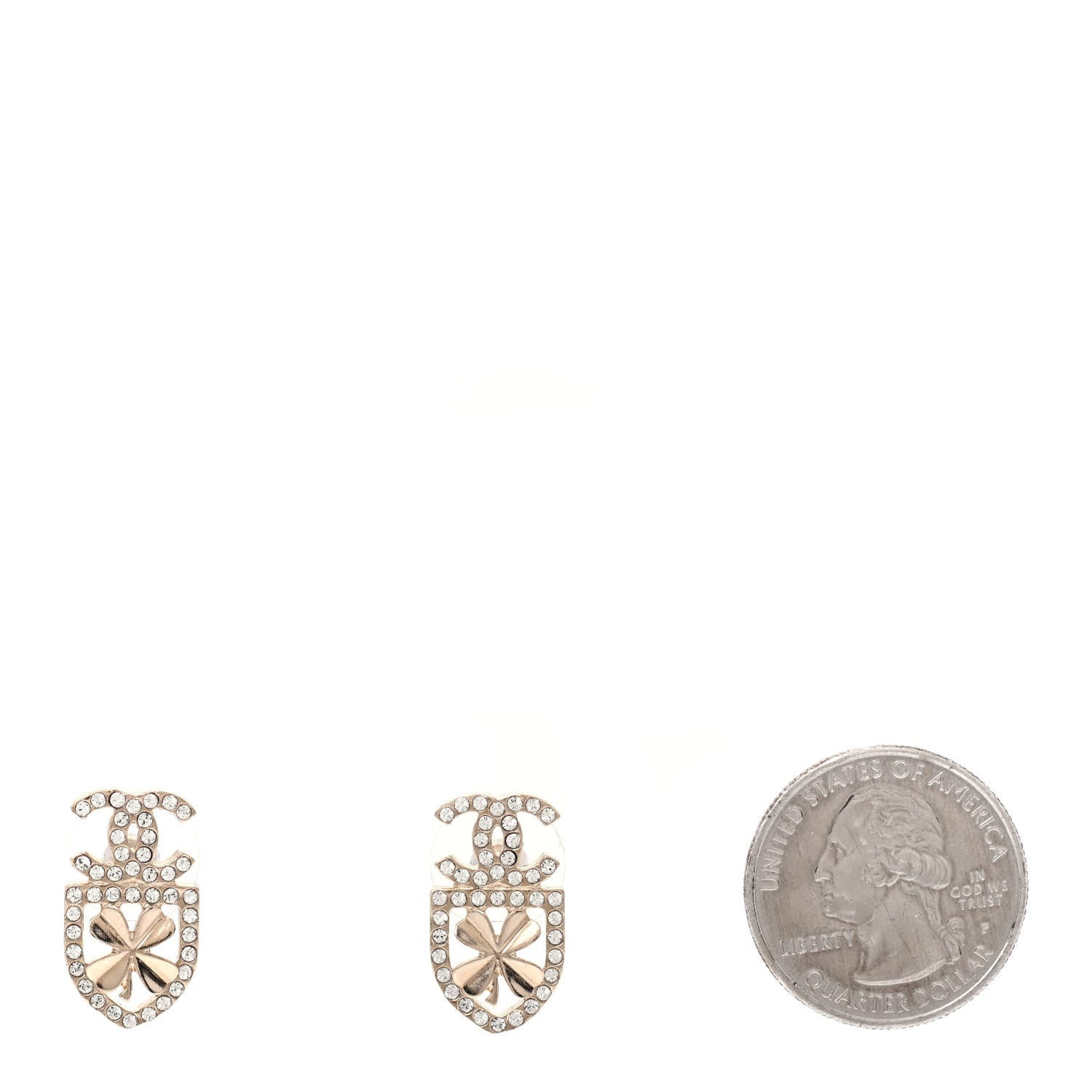 Chanel Crystal CC Sergeant Chanel Earrings Gold 2 of 4
