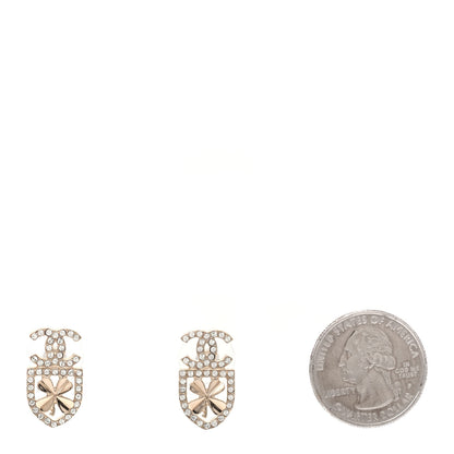 Chanel Crystal CC Sergeant Chanel Earrings Gold 2 of 4