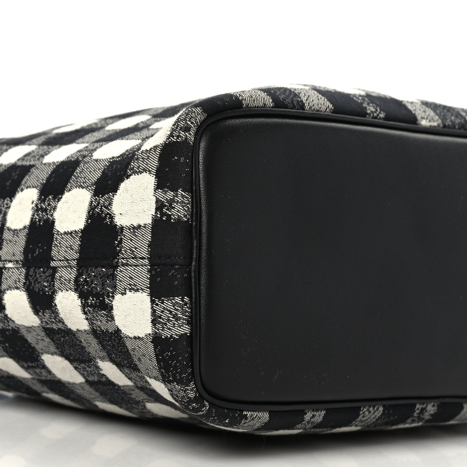 Celine Canvas Calfskin Small Soft Cube Satchel Black White 7 of 9