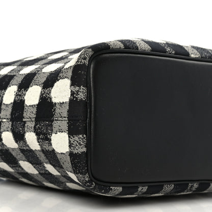 Celine Canvas Calfskin Small Soft Cube Satchel Black White 7 of 9