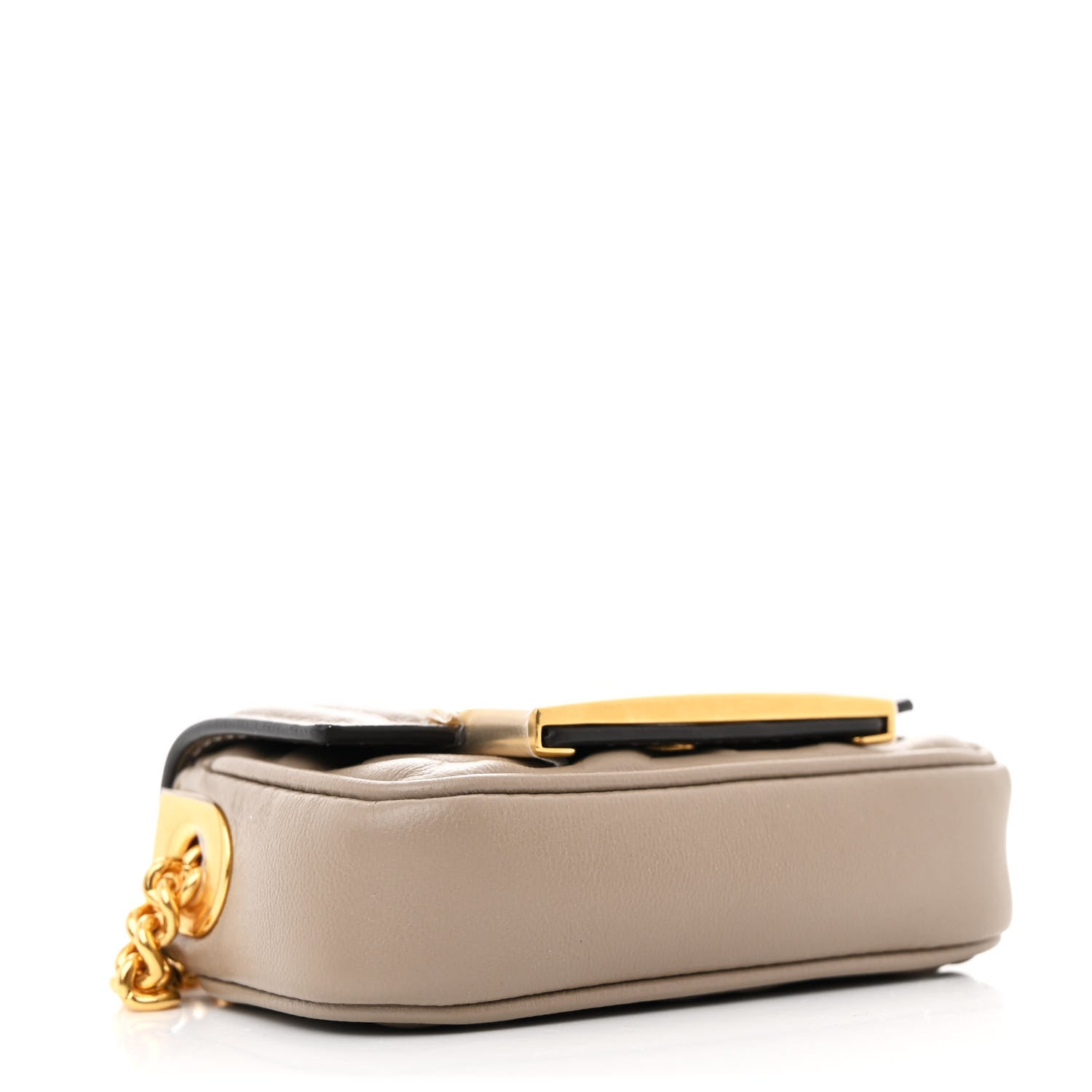 Fendi Nappa Matisse FF Embossed Nano Chain Baguette Tortora 4 of 11