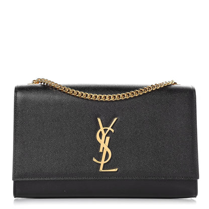 Saint Laurent Grain De Poudre Medium Classic Monogram Kate Satchel Black 1 of 7