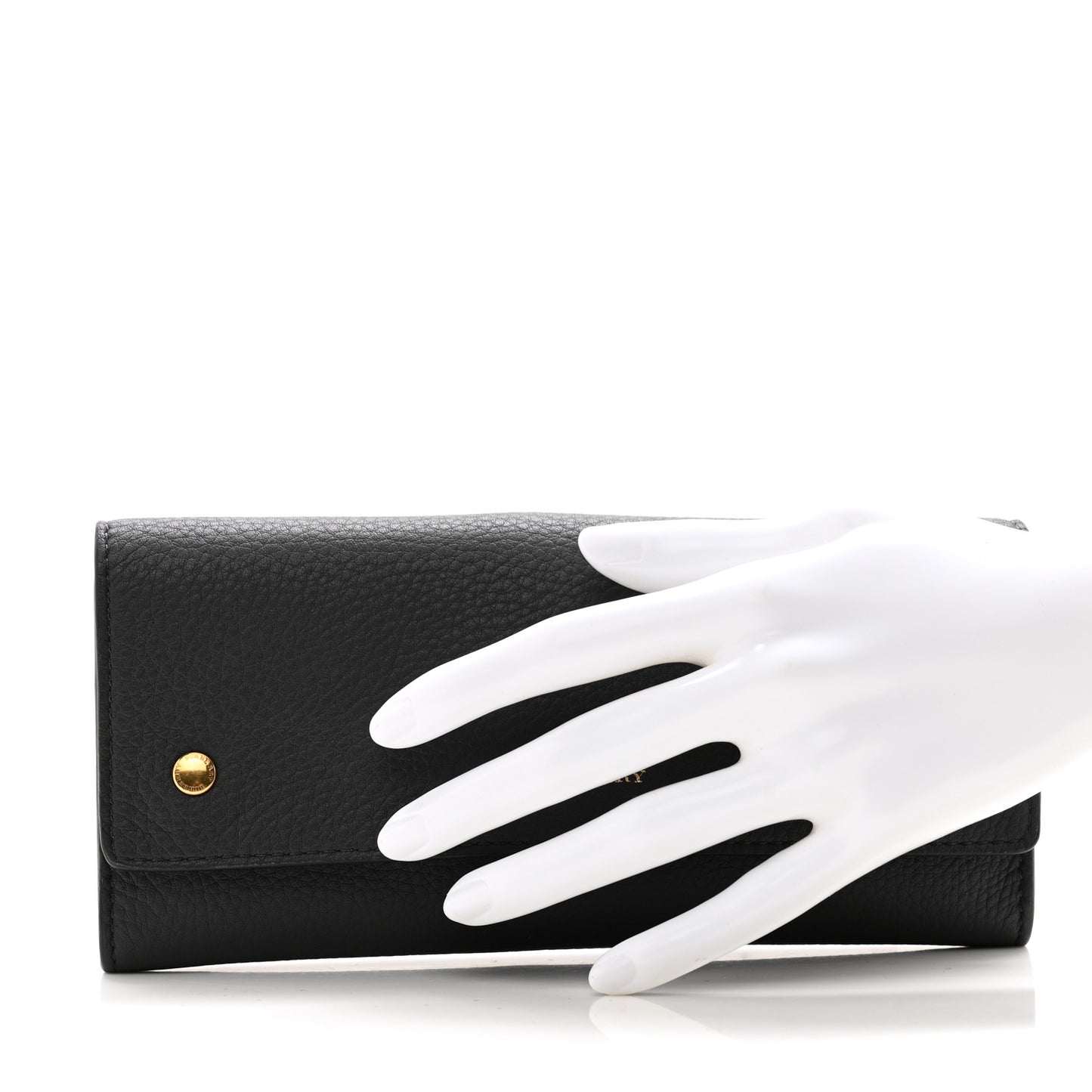 Grained Calfskin Somerset Marais Long Wallet Charcoal Grey