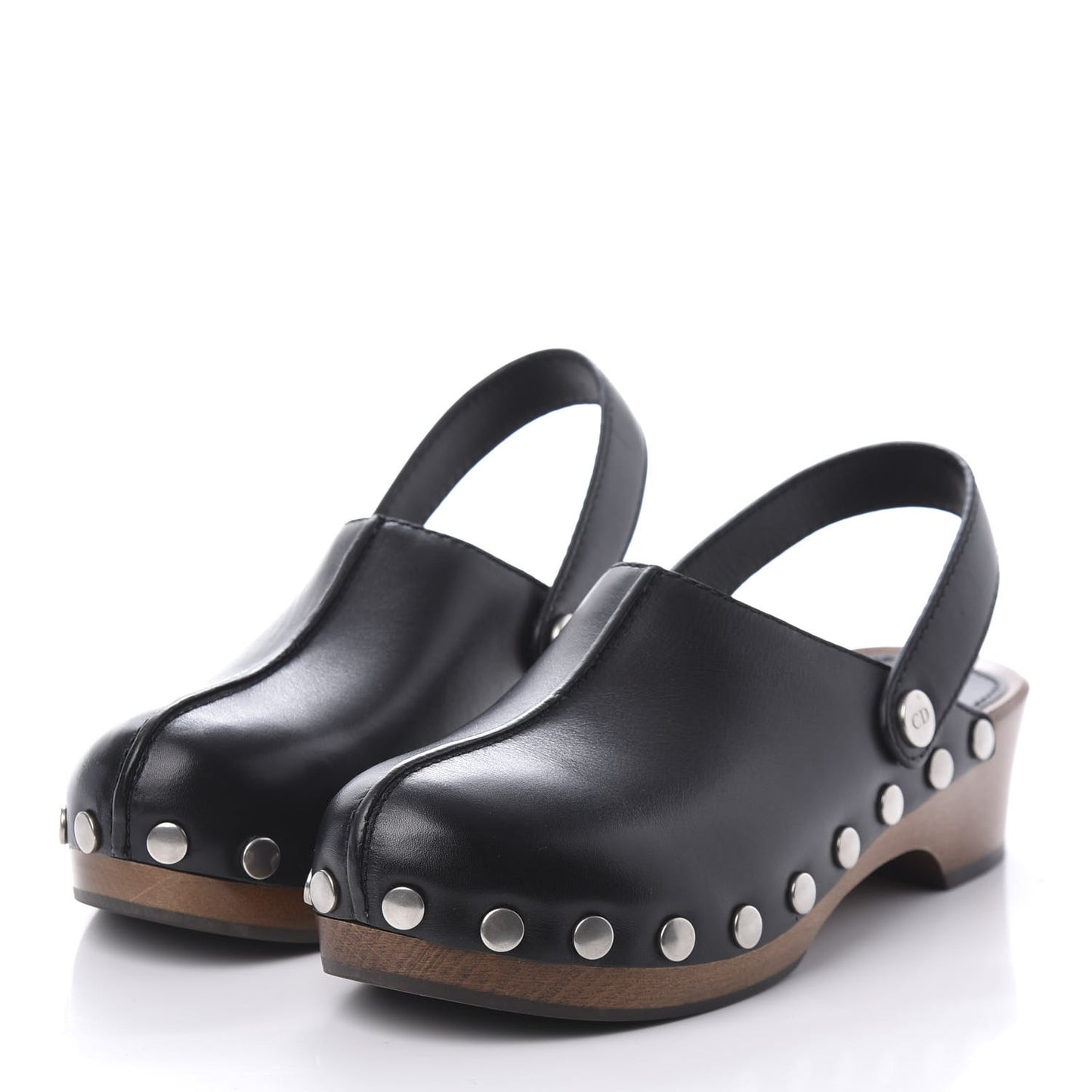 Calfskin Diorquake 20mm Slingback Clogs 36 Black