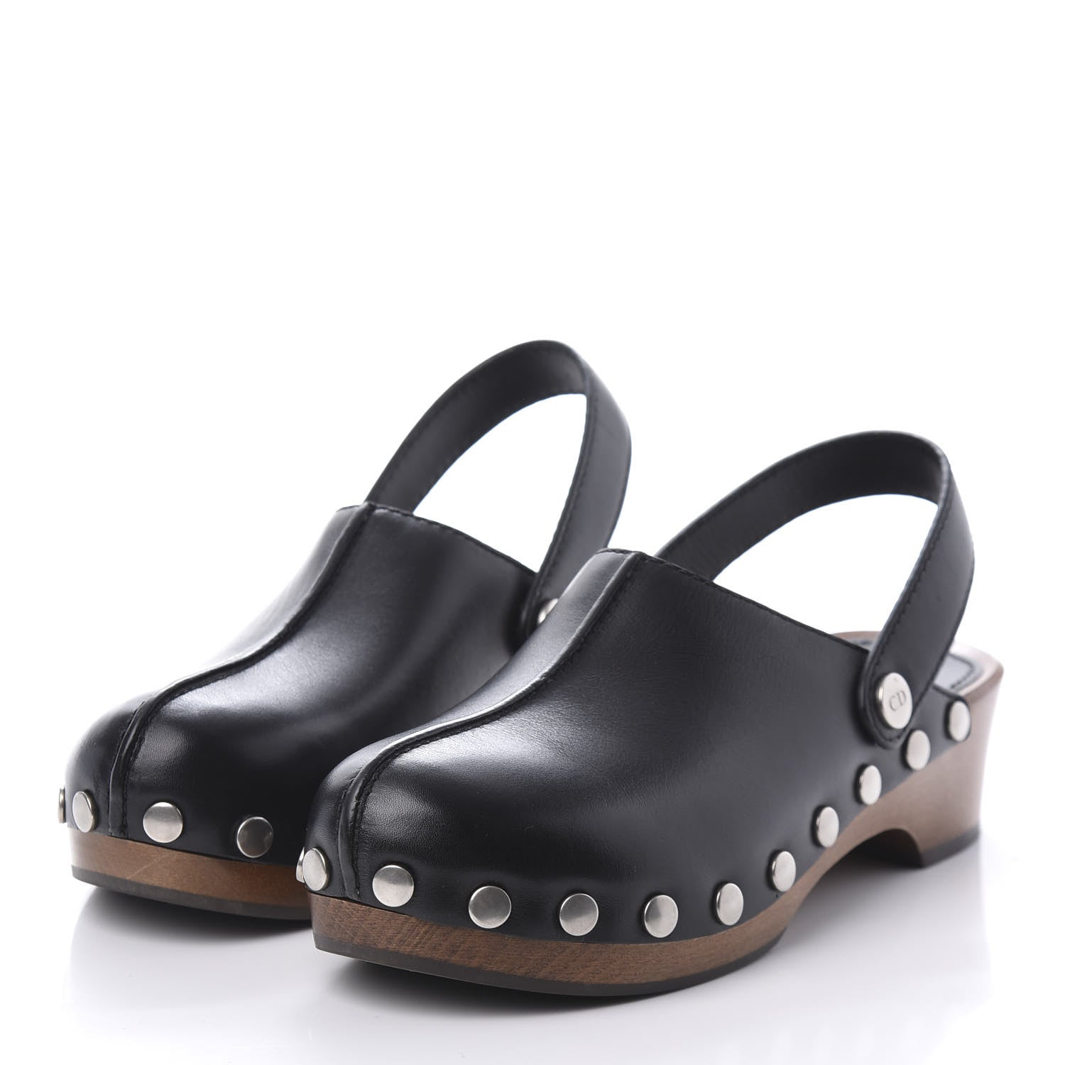 Christian Dior Calfskin Diorquake 20mm Slingback Clogs 36 Black 3 of 8
