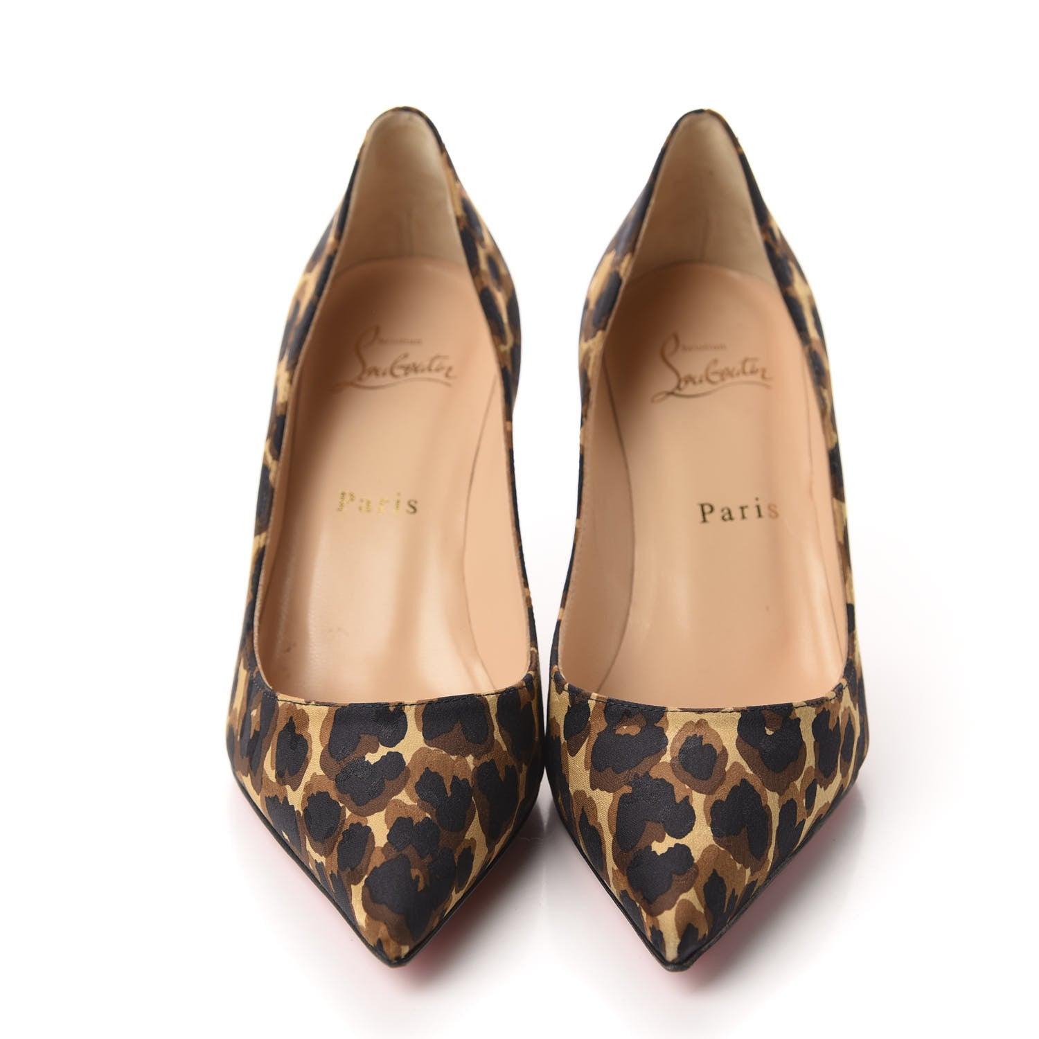 Christian Louboutin Nappa Silk Leopard Clare 80 Pumps 35.5 Marron 2 of 12