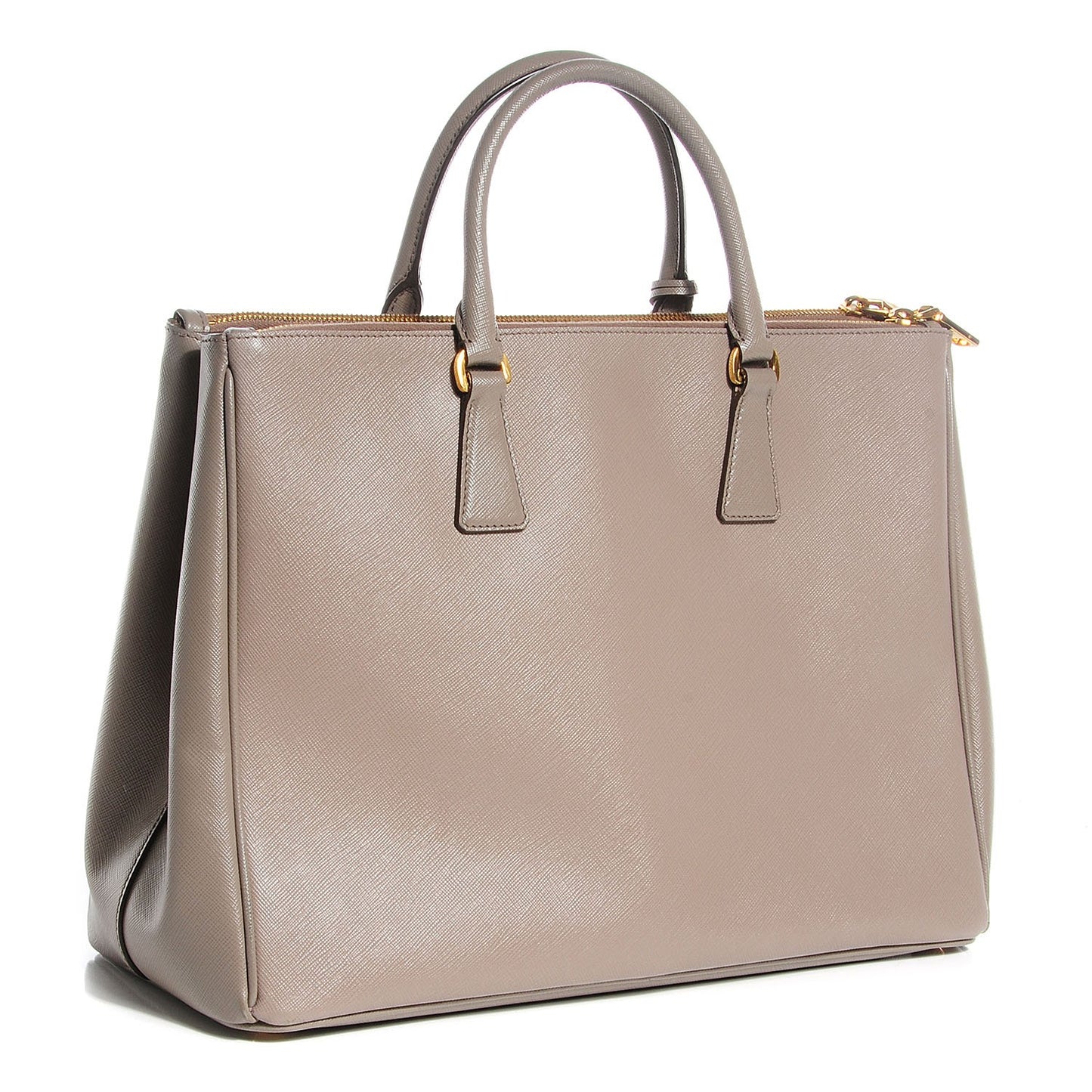 Saffiano Lux Large Double Zip Tote Argilla