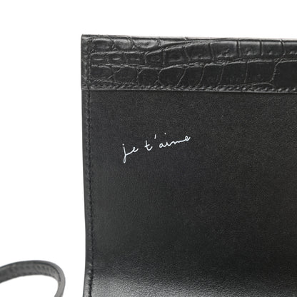 Saint Laurent Calfskin Crocodile Embossed Small Babylone Black 11 of 12