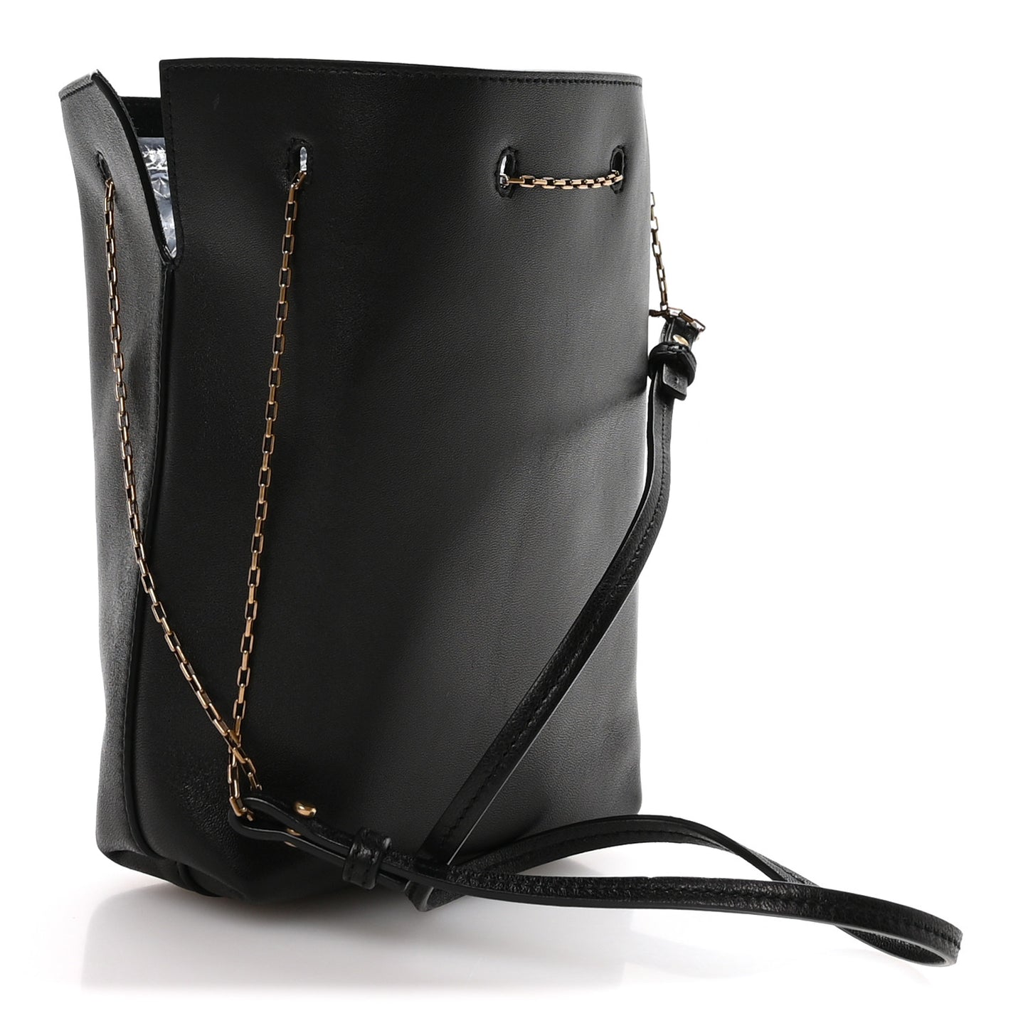 Lambskin Pochon Shoulder Bag Black