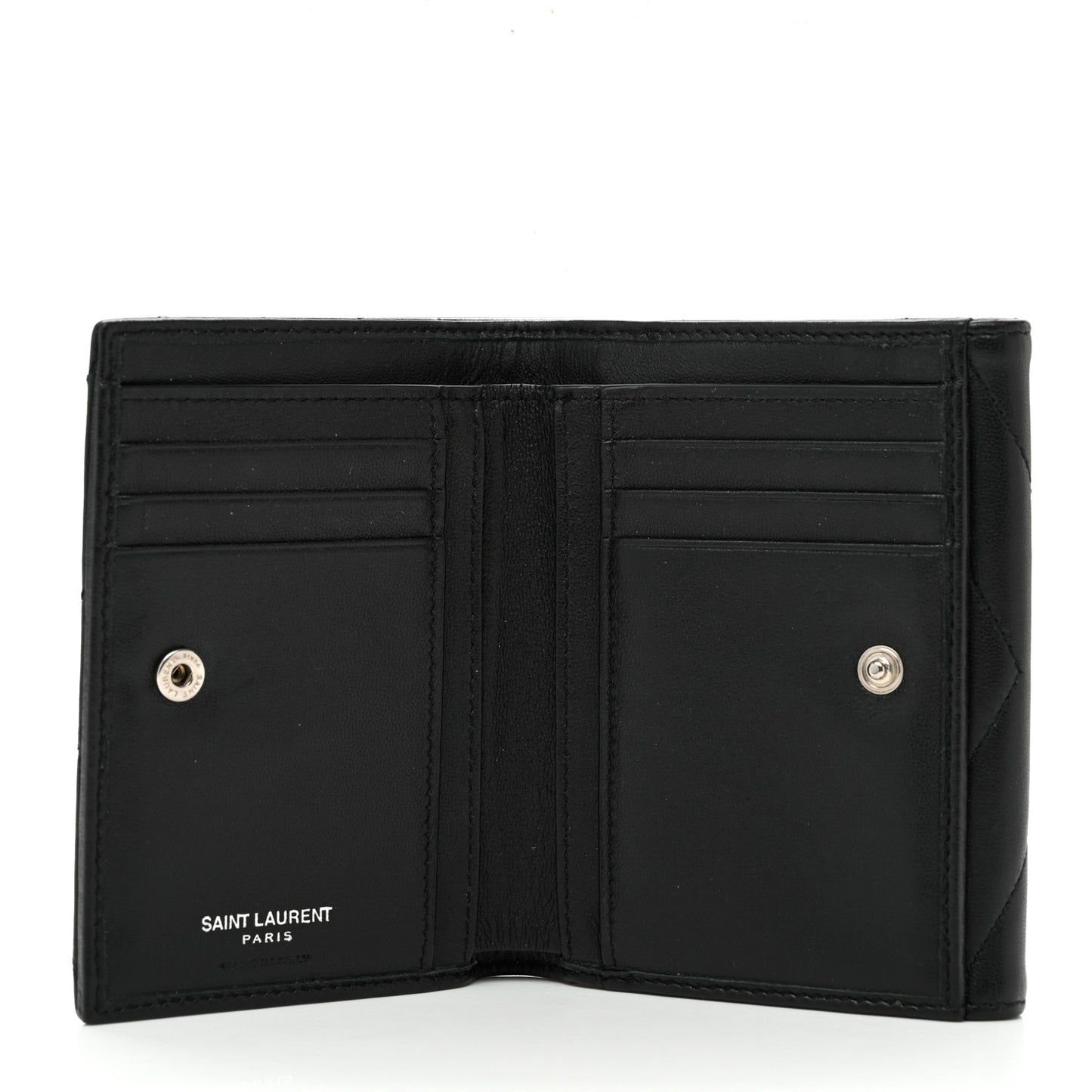 Lambskin Y Quilted Monogram Compact Loulou Wallet Black