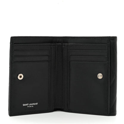 Saint Laurent Lambskin Y Quilted Monogram Compact Loulou Wallet Black 5 of 8