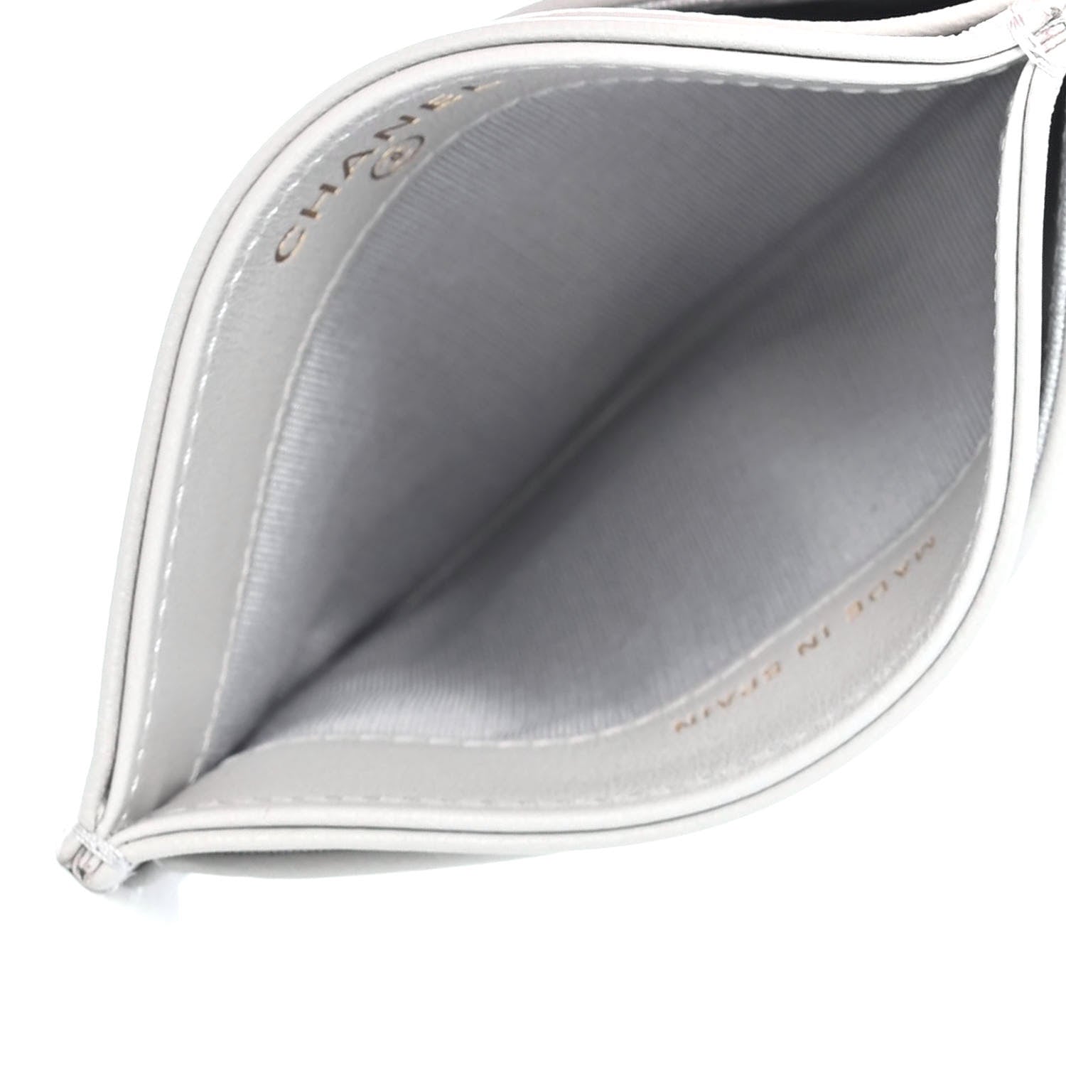 Chanel Lambskin Quilted Chanel 19 Card Holder Grey 4 of 4