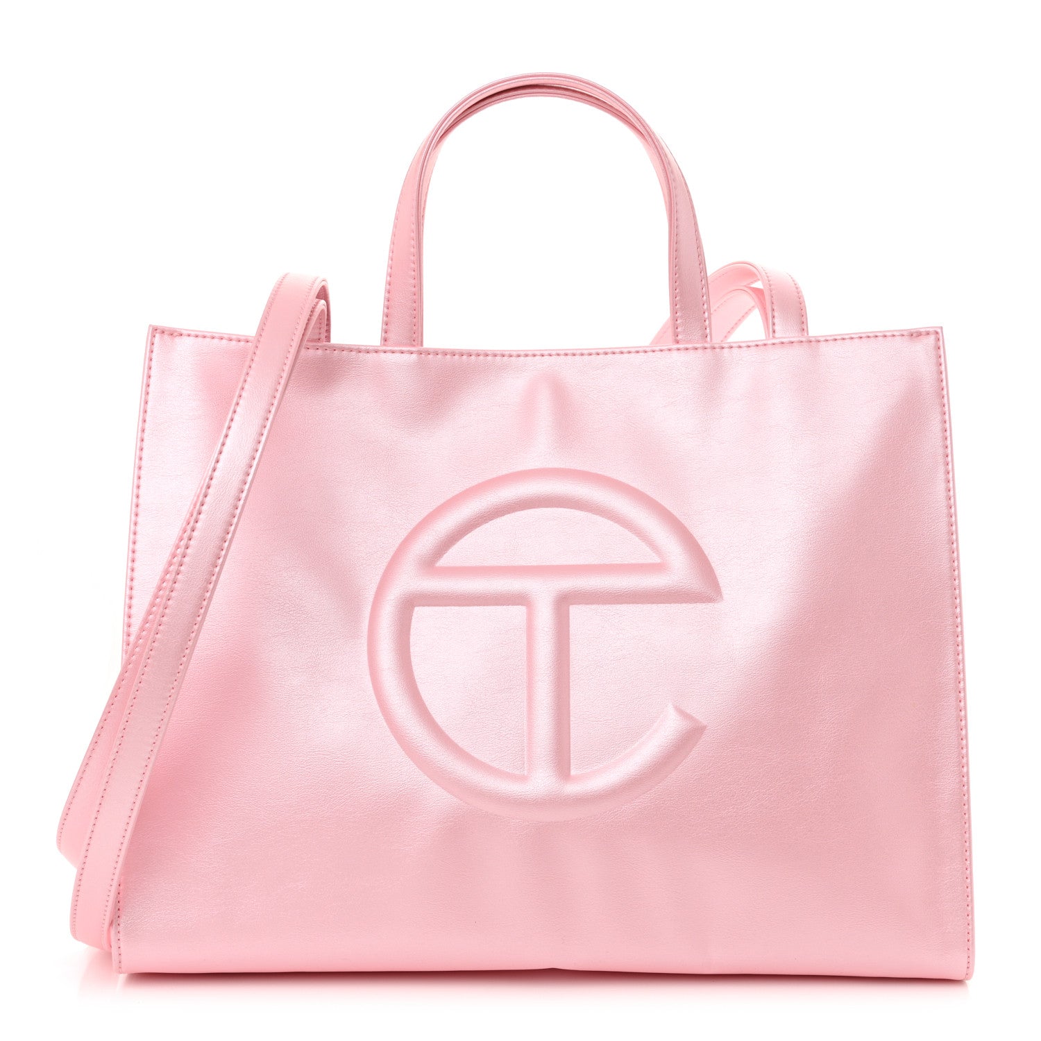 Telfar Metallic Vegan Leather Medium Shopping Bag Ballerina 1 of 11