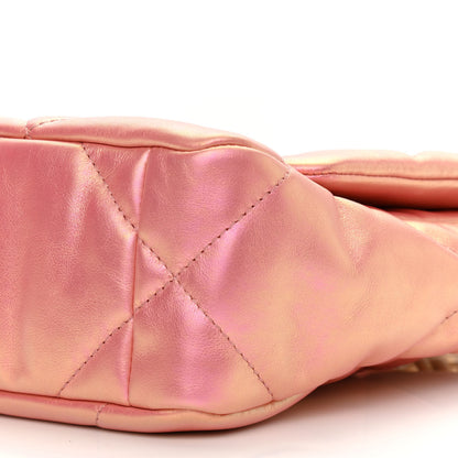 Chanel Iridescent Calfskin Quilted Medium Chanel 19 Flap Pink 10 of 11