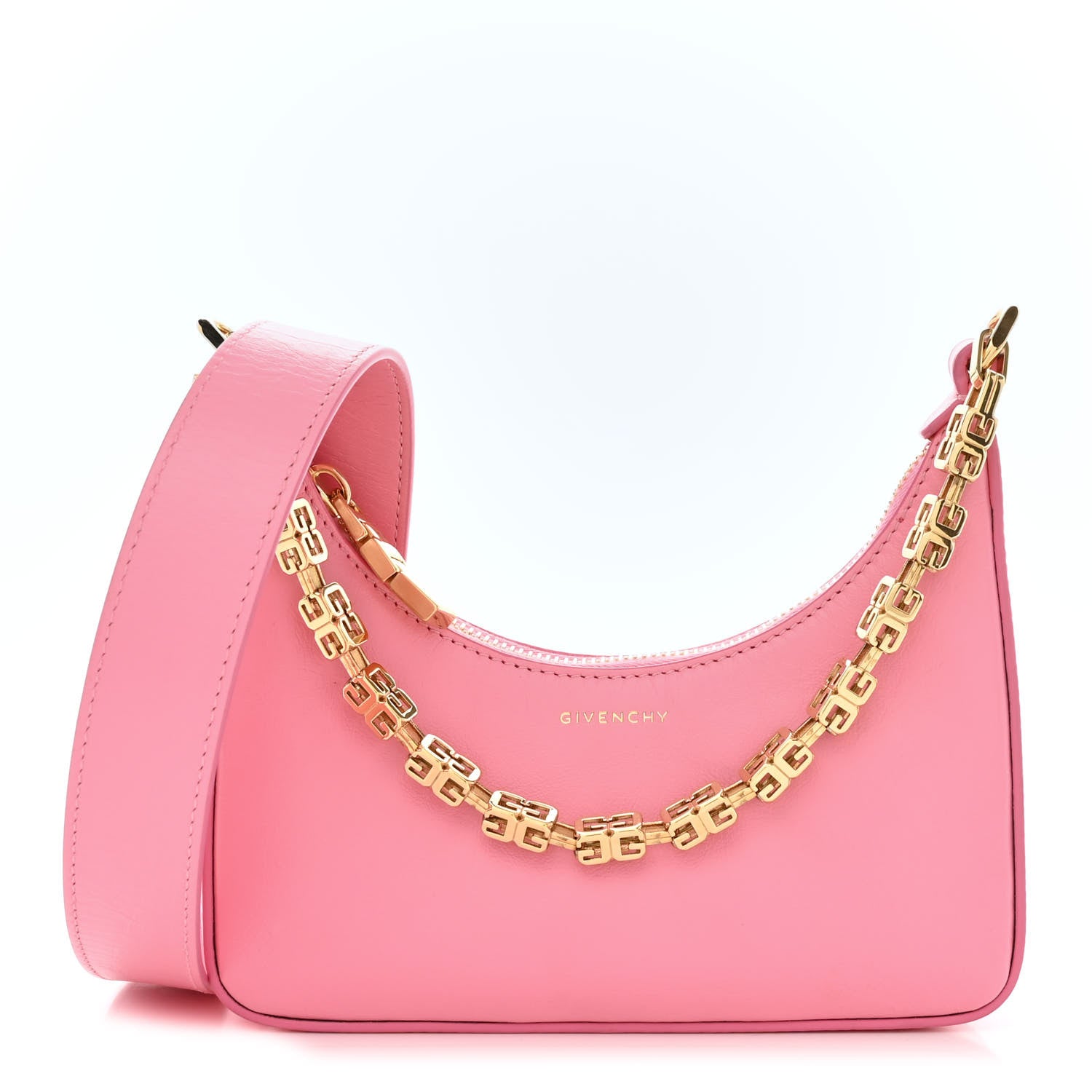 Givenchy Smooth Calfskin Mini Moon Cut Out Shoulder Bag Bright Pink 1 of 10