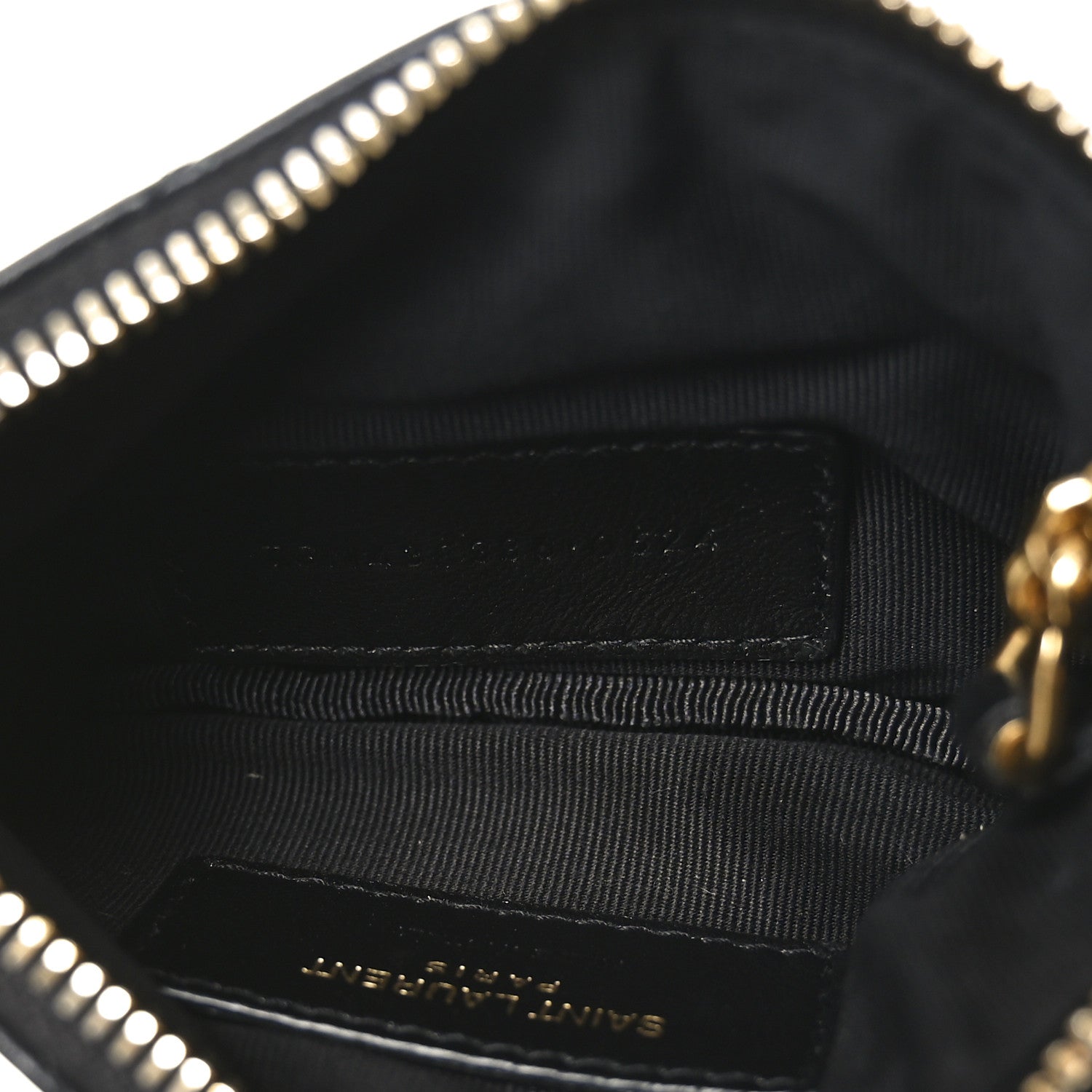 Saint Laurent Calfskin Matelasse Monogram Key Pouch Black 5 of 7