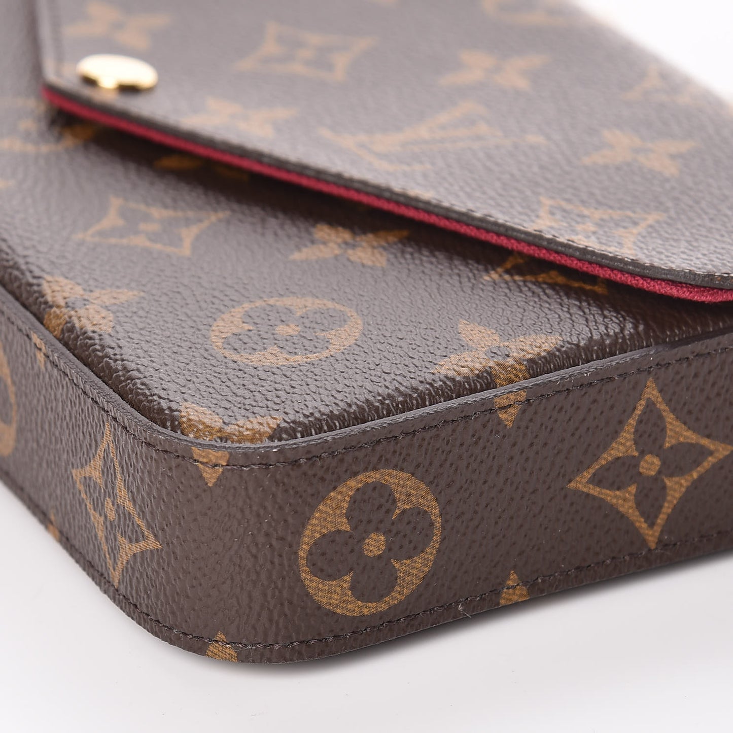 Monogram Pochette Felicie Chain Wallet Fuchsia