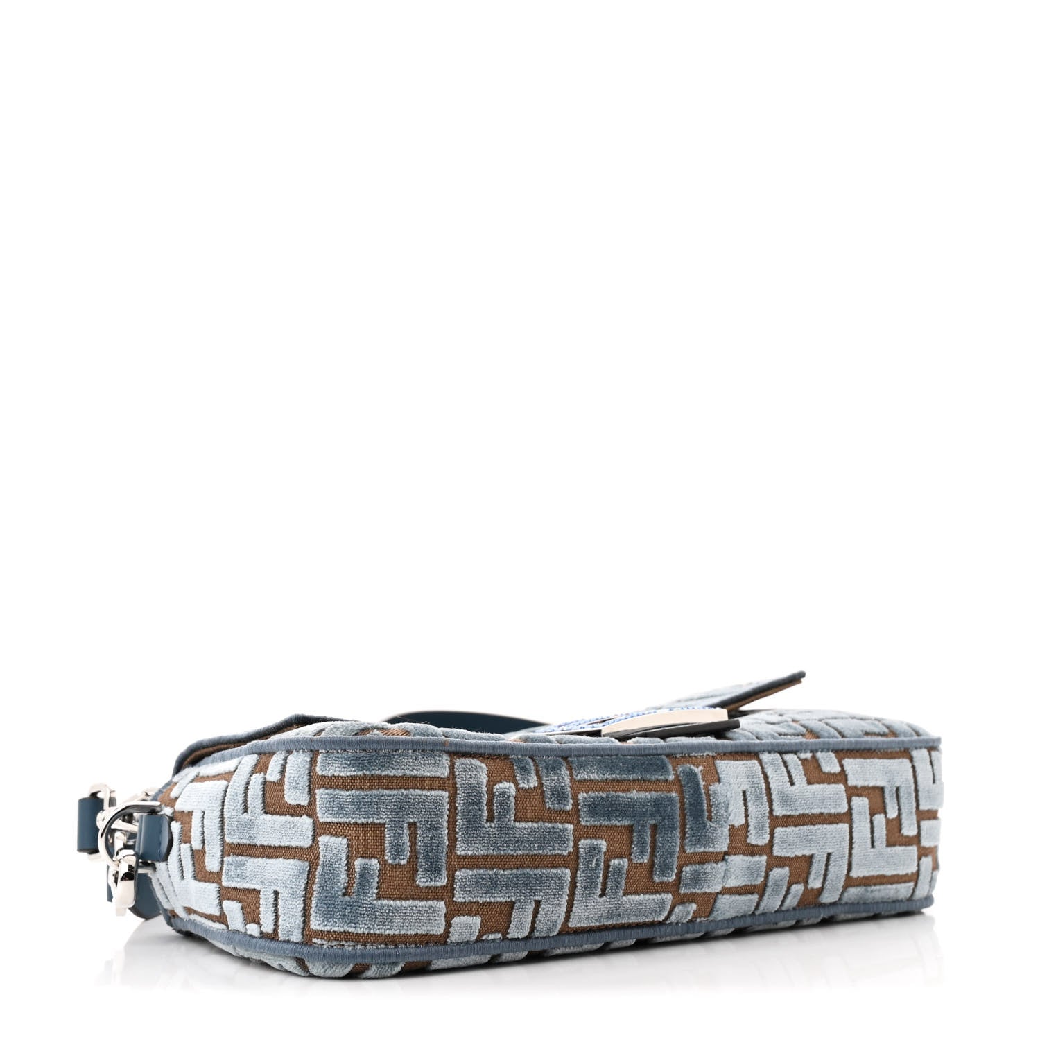 Fendi Velvet Jacquard FF Crystal Embossed Baguette Anice 4 of 11