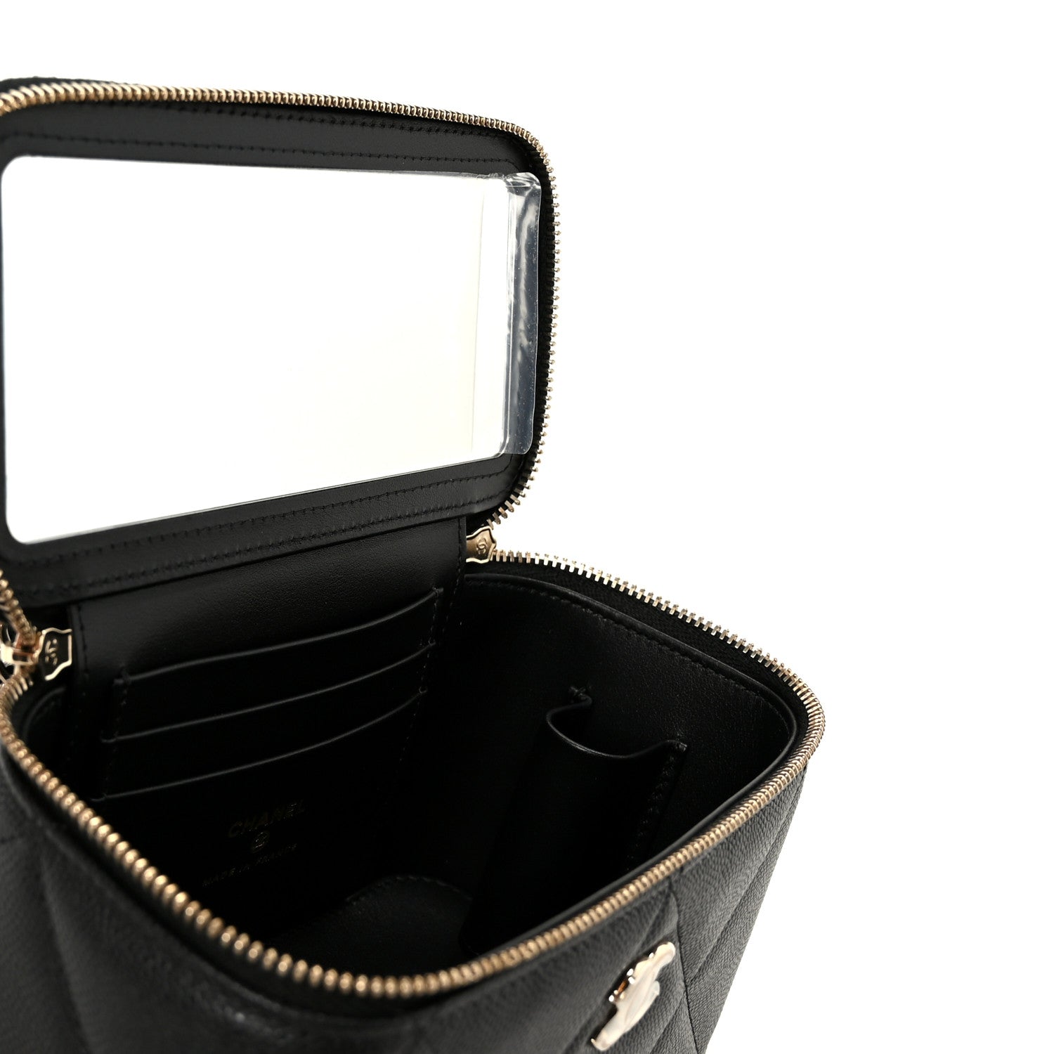 Chanel Caviar Quilted Top Handle Long Vanity Black 8 of 12