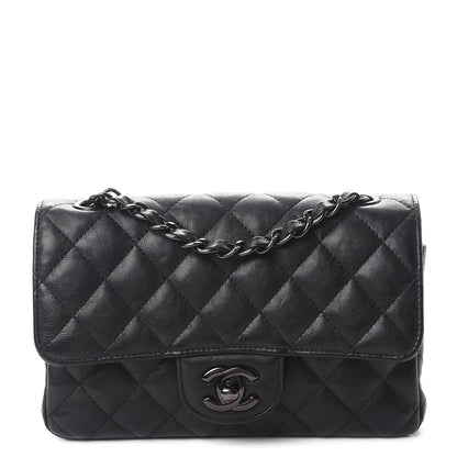 Chanel Crumpled Calfskin Quilted Mini Rectangular Flap So Black 1 of 7