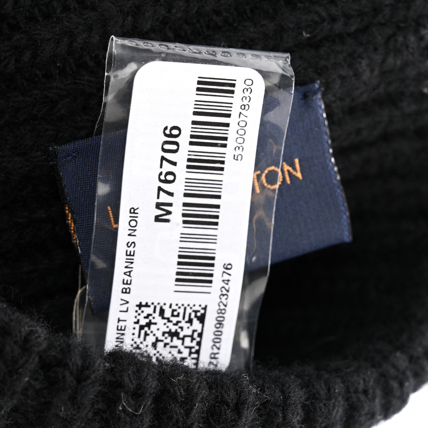 Louis Vuitton Wool LV initials Monogram Beanie Hat Black 5 of 5