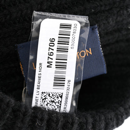 Louis Vuitton Wool LV initials Monogram Beanie Hat Black 5 of 5