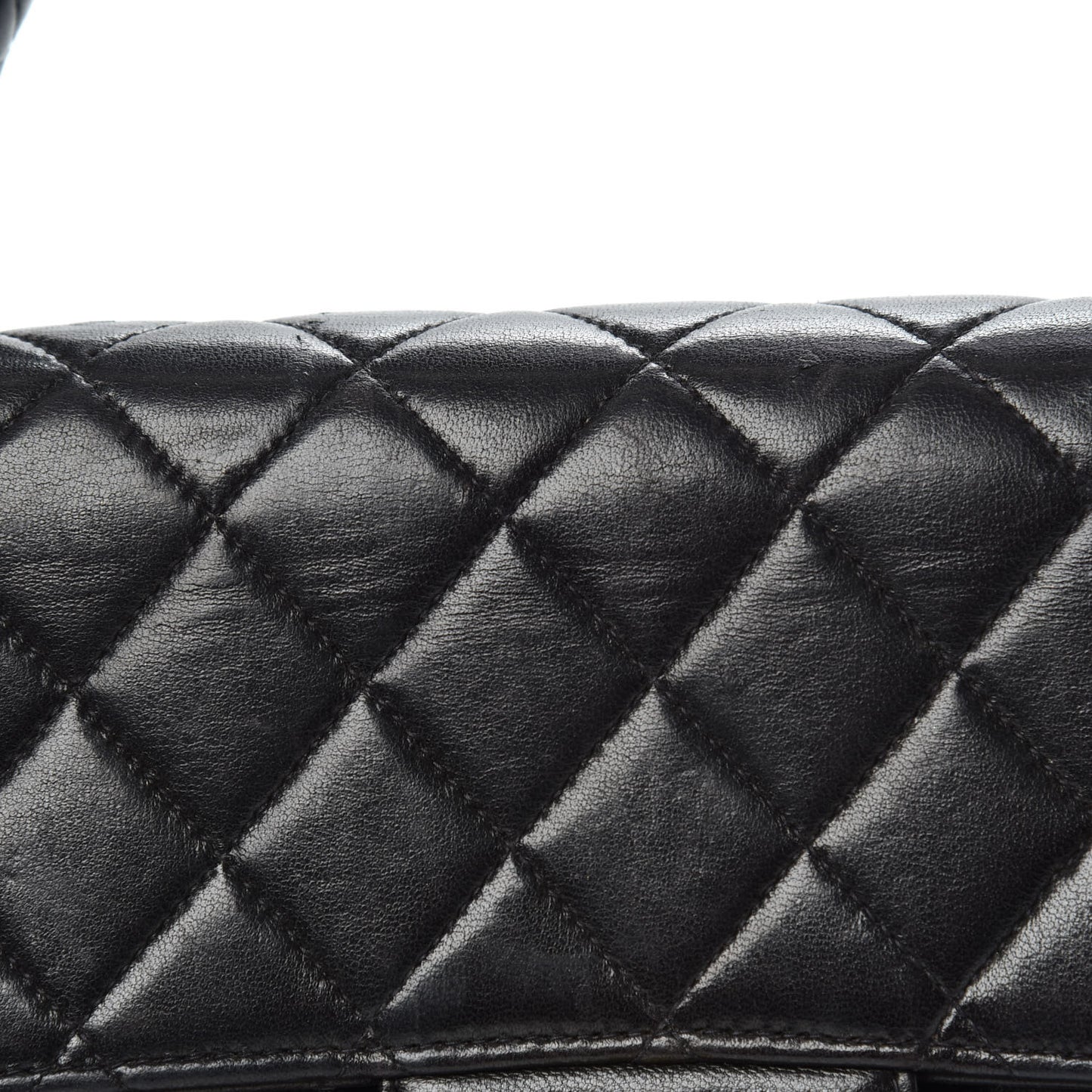 Lambskin Quilted Medium Rectangular Kelly Flap Bag Black