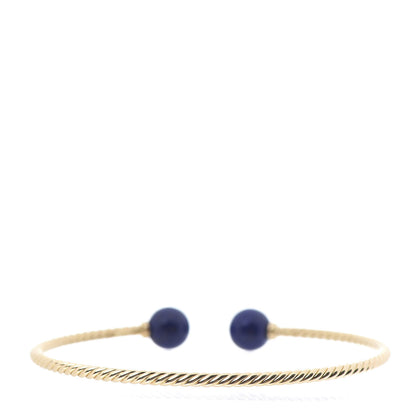 David Yurman 18K Yellow Gold Lapis Lazuli 8.5mm Solari Bracelet 3 of 4