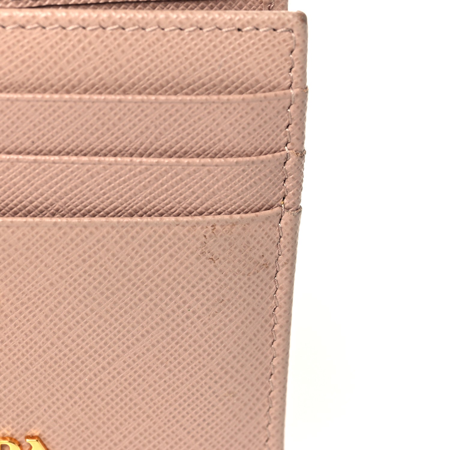 Prada Saffiano Metal Card Holder Compact Wallet Cipria 7 of 7