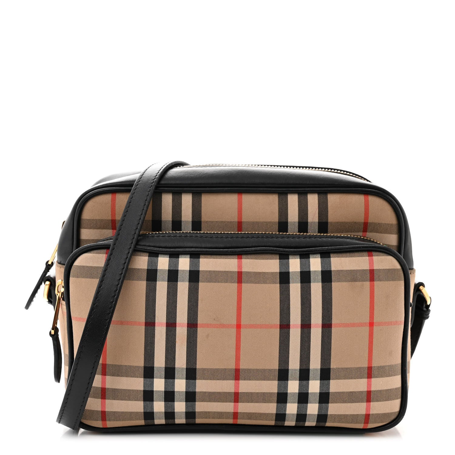 Burberry Calfskin Vintage Check Medium Camera Bag Archive Beige 1 of 15