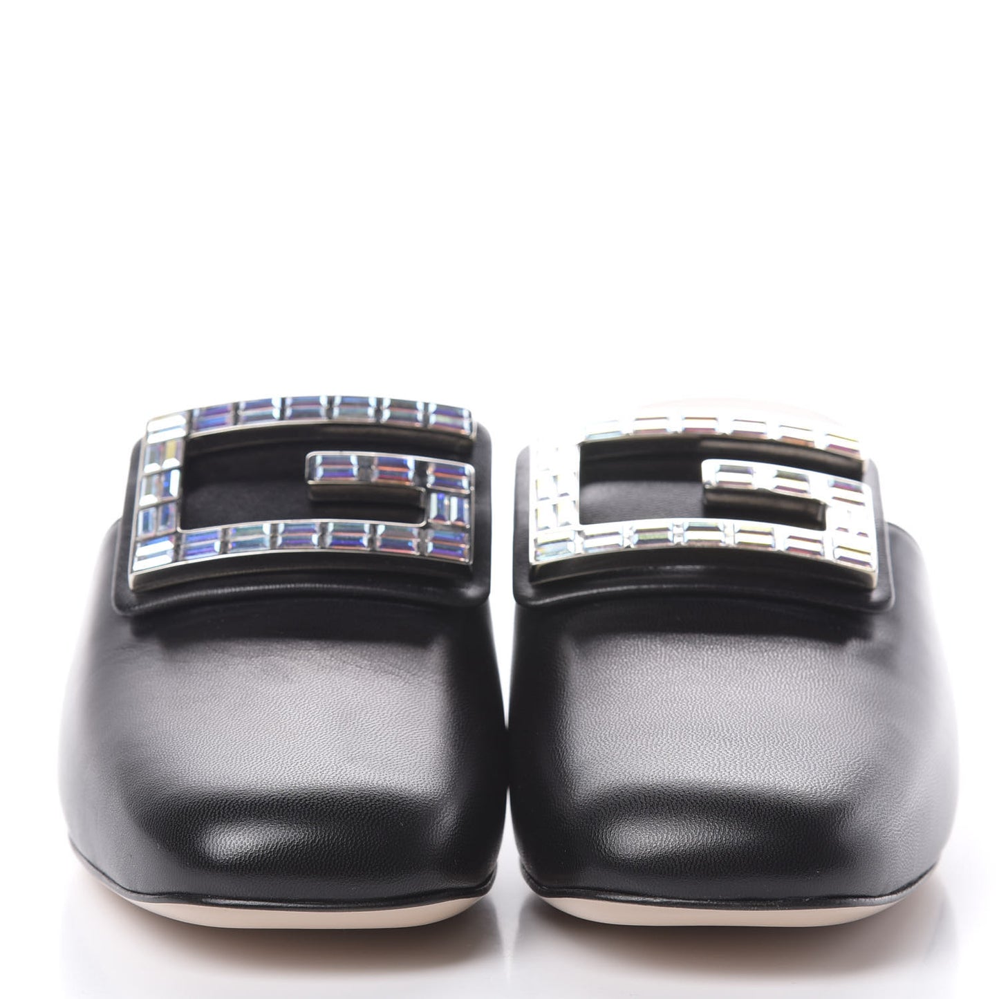 Malaga Kid Crystal Square G Madelyn Mules 36 Black