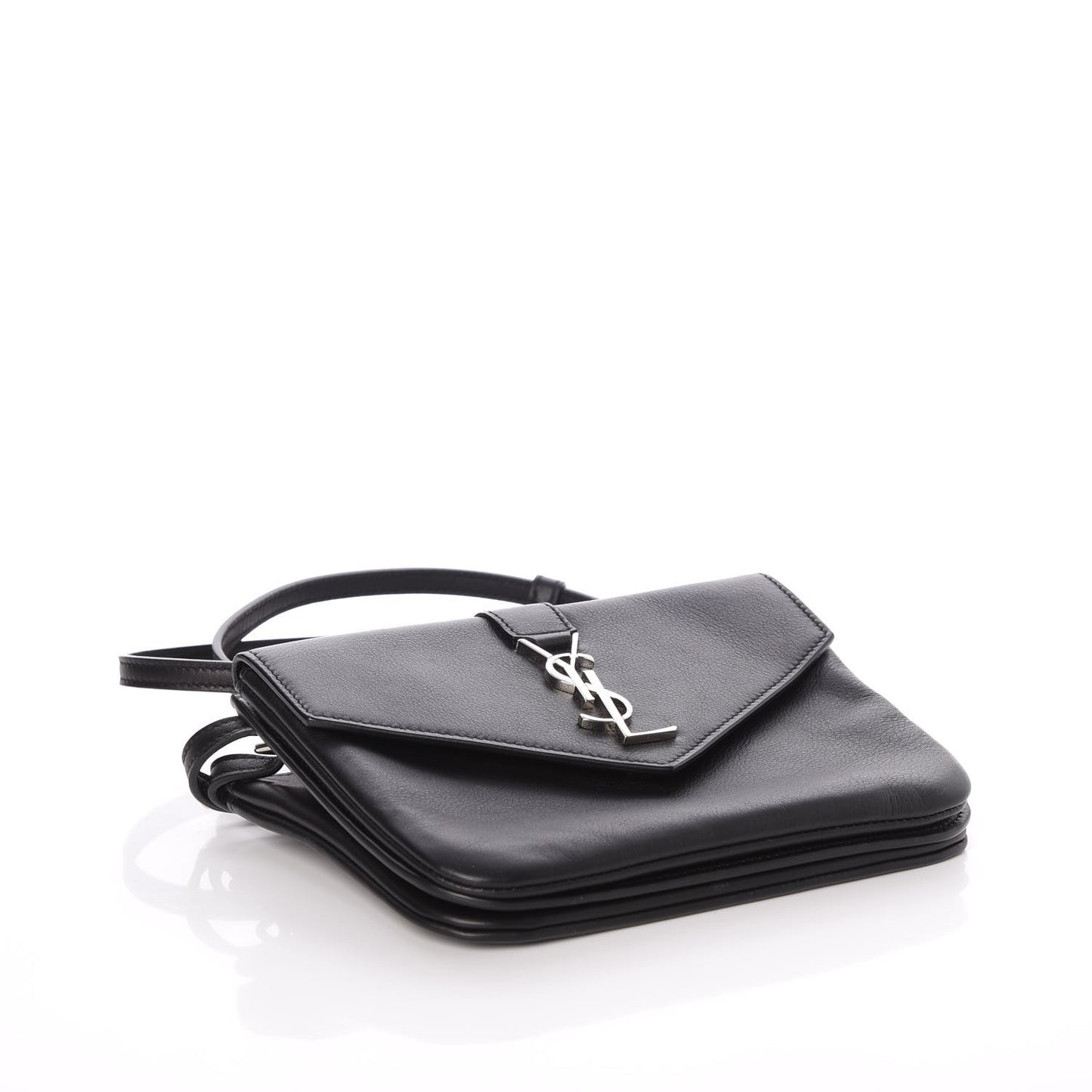 Calfskin Monogram Tri Pocket Crossbody Bag Black