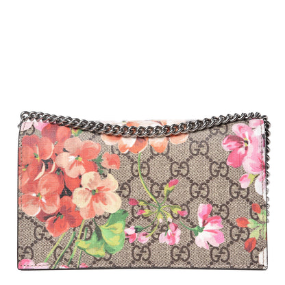 Gucci GG Supreme Monogram Blooms Chain Wallet Beige Multicolor Dry Rose 1 of 9