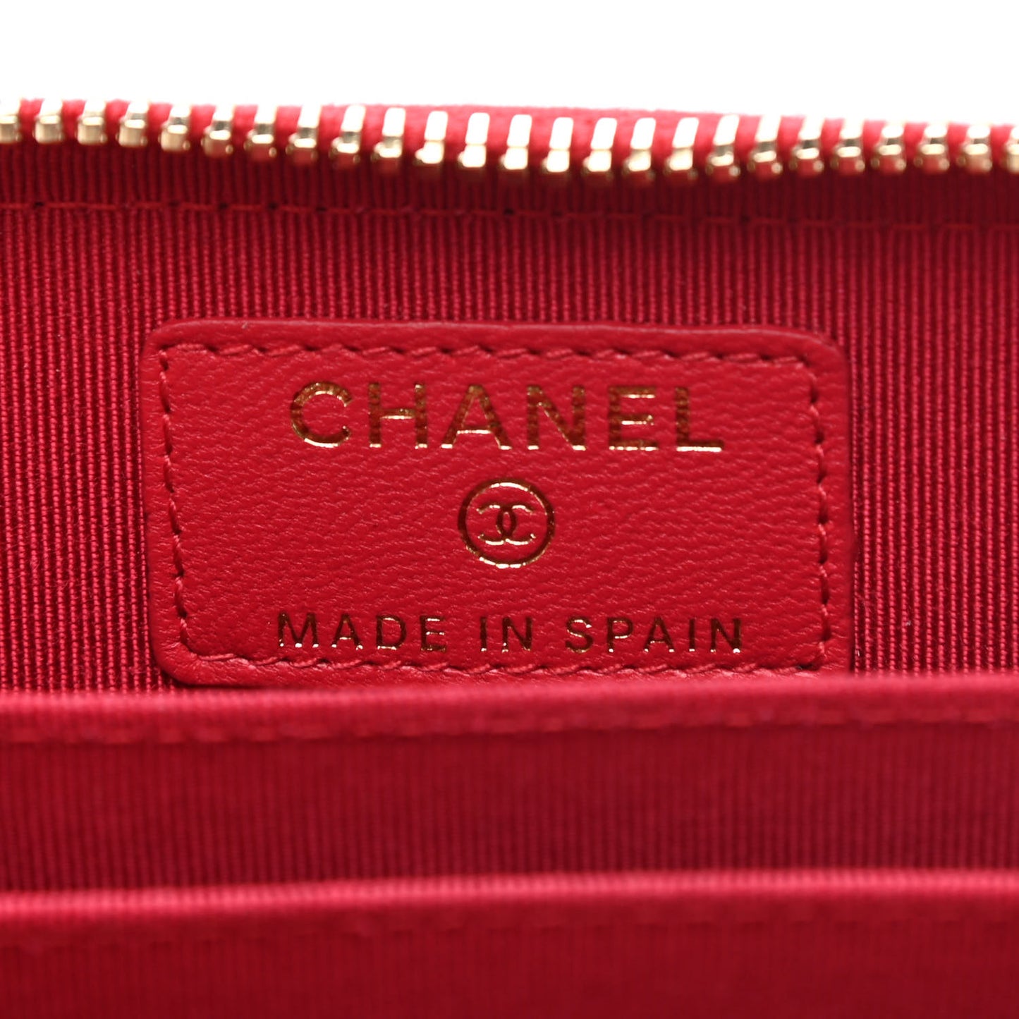 Lambskin Quilted Zip Around Coin Purse Wallet Red