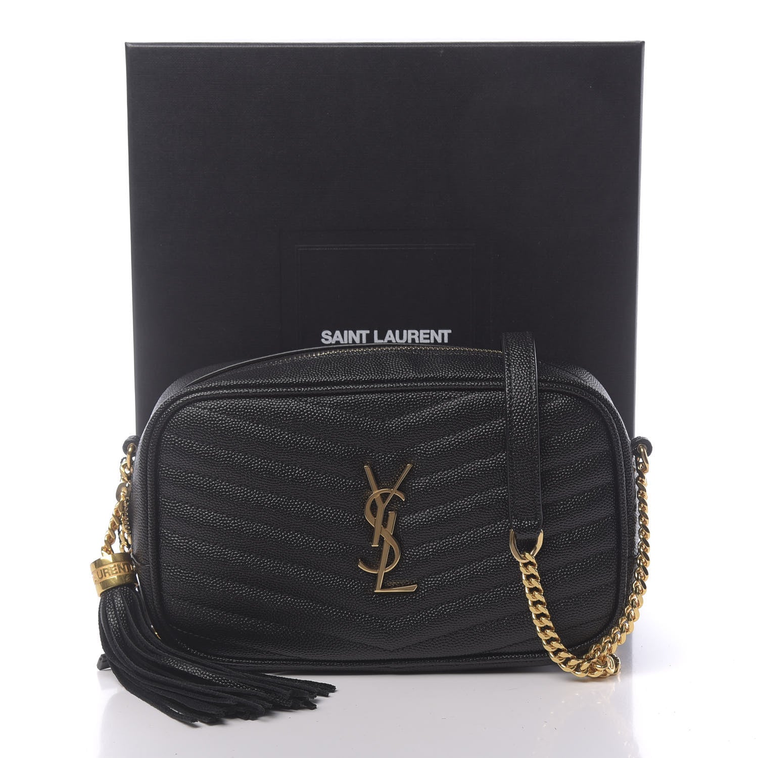 Saint Laurent Grain De Poudre Matelasse Monogram Mini Lou Camera Bag Black 11 of 11