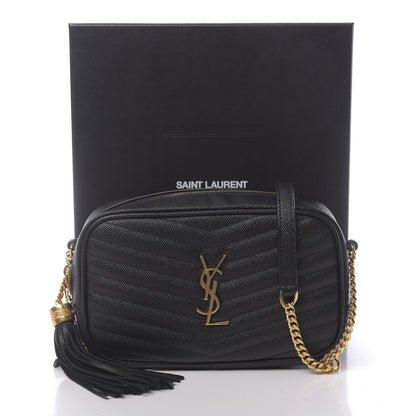 Saint Laurent Grain De Poudre Matelasse Monogram Mini Lou Camera Bag Black 11 of 11
