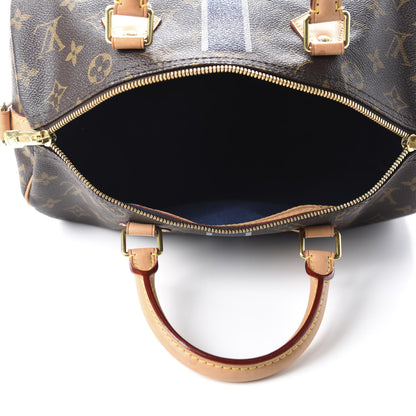Louis Vuitton Monogram My LV Heritage Speedy Bandouliere 30 Blue Marine Gris 5 of 13