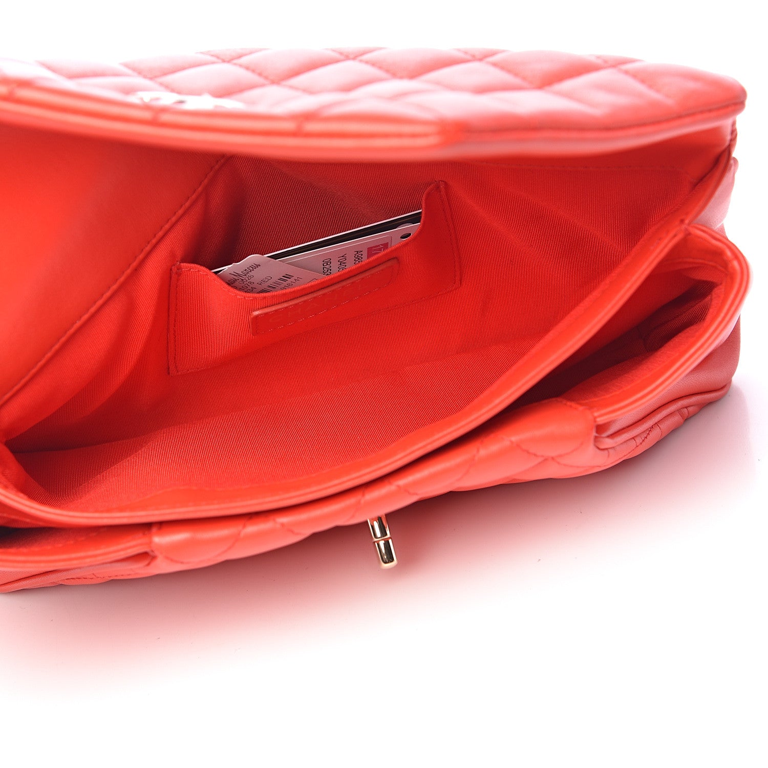 Chanel Lambskin Quilted Flap Clutch Red 5 of 12