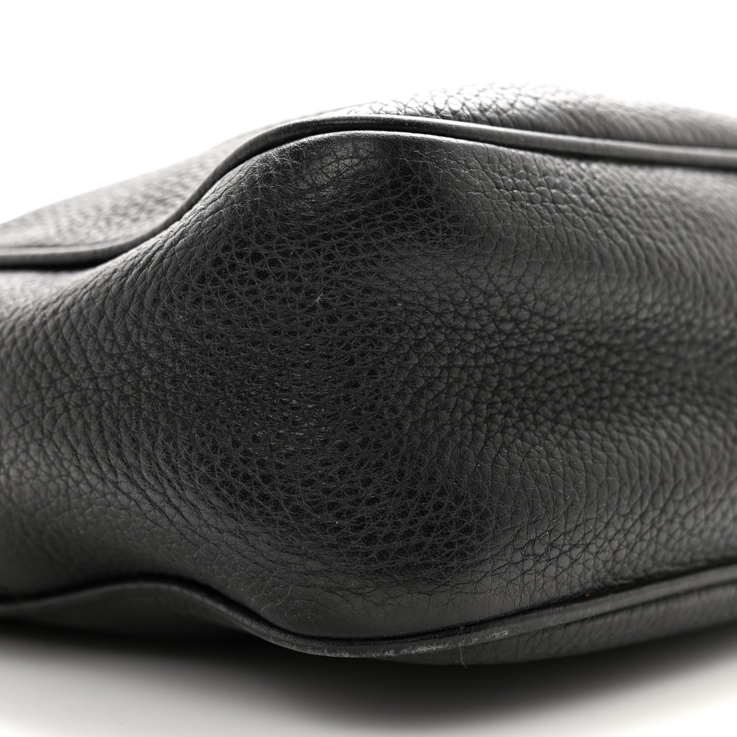 Pebbled Calfskin Small Soho Disco Bag Black