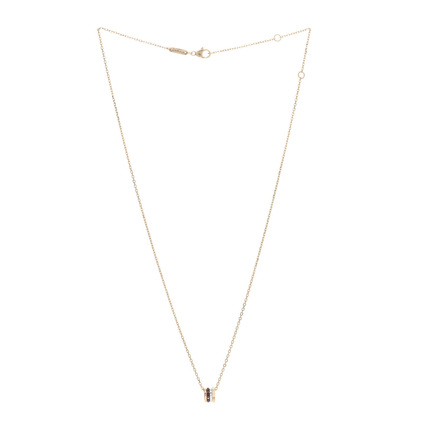 18K Yellow White Pink Gold PVD Diamond XS Quatre Classique Pendant Necklace