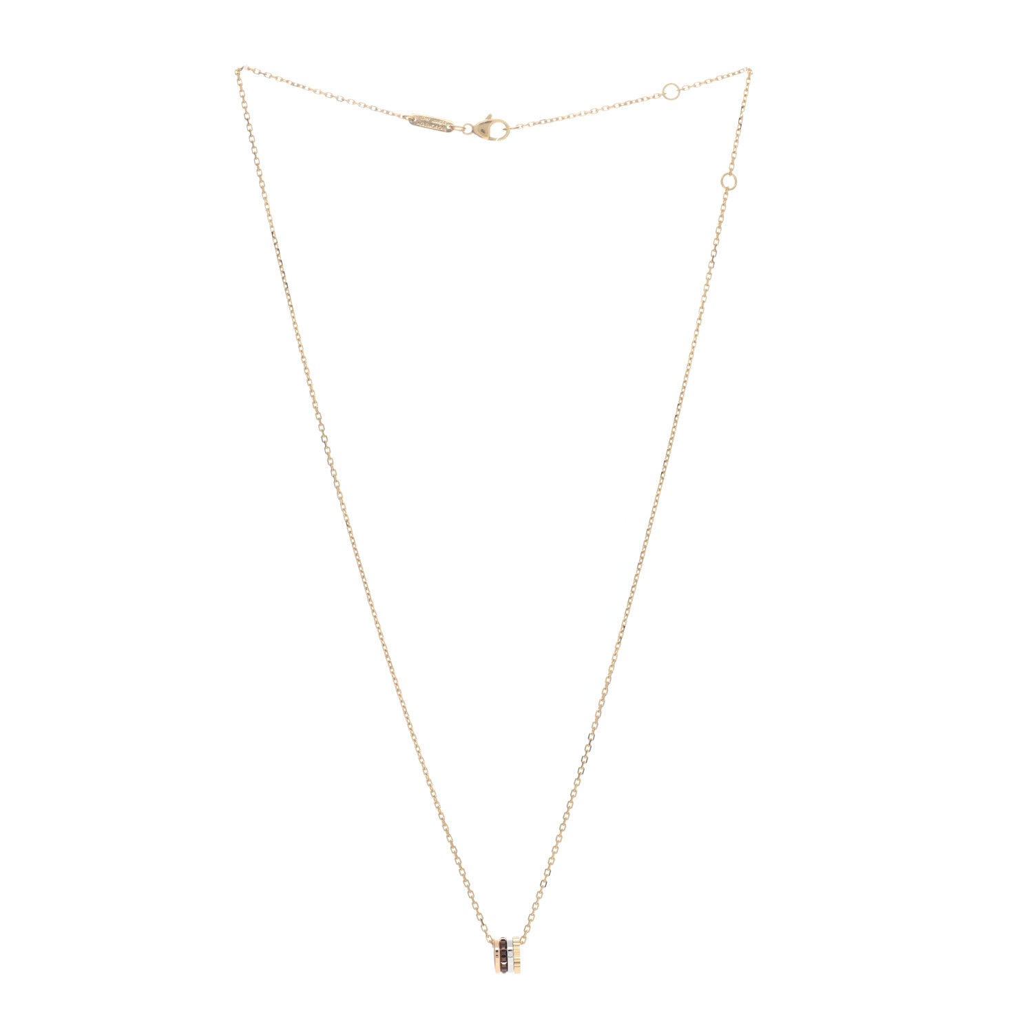 Boucheron 18K Yellow White Pink Gold PVD Diamond XS Quatre Classique Pendant Necklace 2 of 4