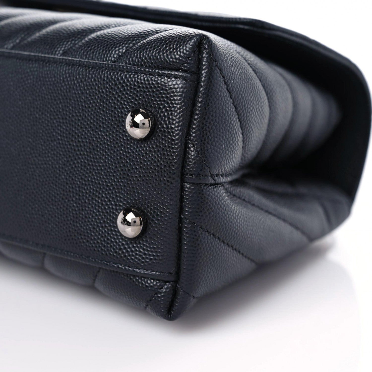 Chanel Caviar Chevron Quilted Mini Coco Handle Flap Black 9 of 9