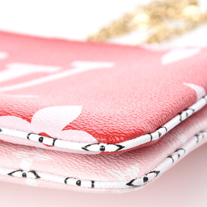 Louis Vuitton Monogram Giant Double Zip Pochette Rouge 9 of 10