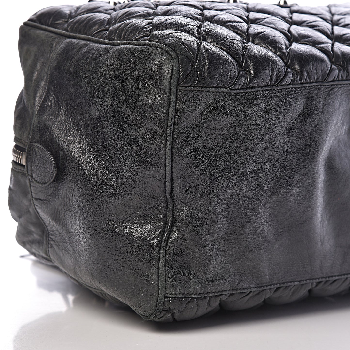 Chevre Quilted Matelasse Black